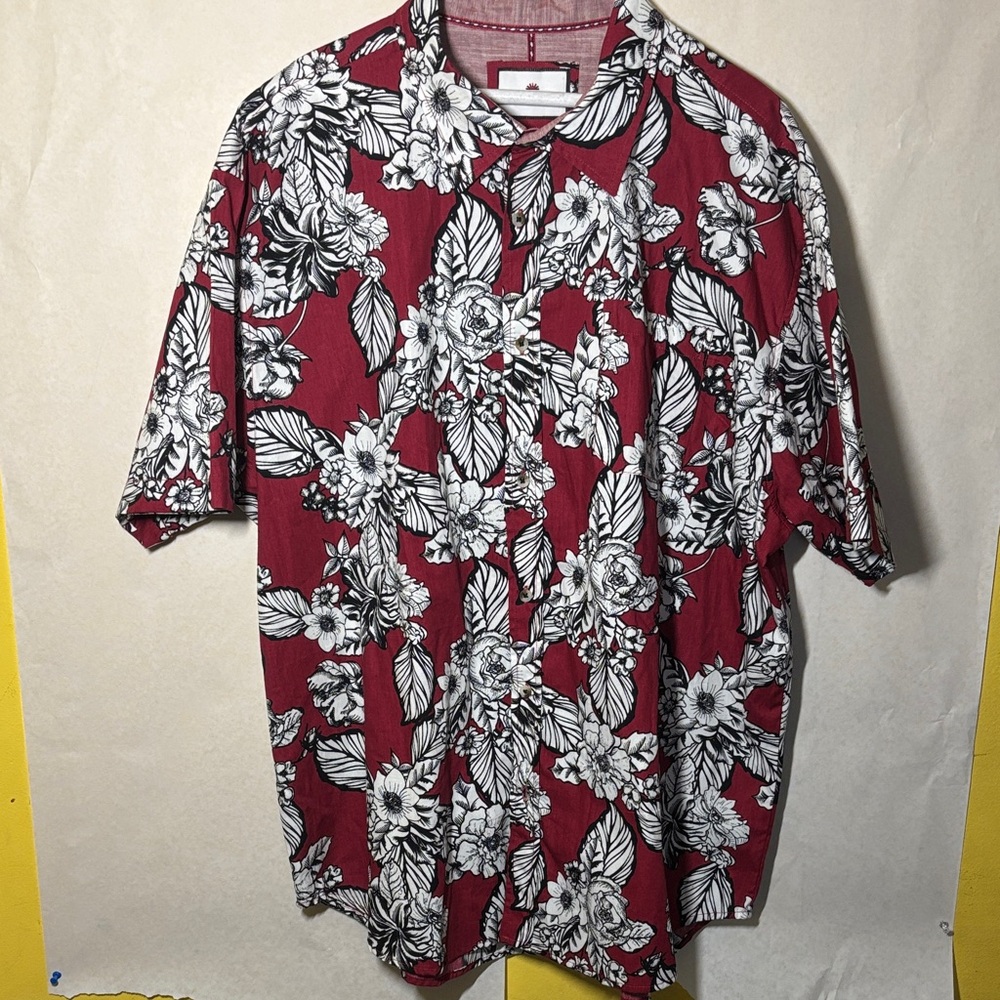 Ditch Plains 3XL Comfort Floral Red and White Men's Shirt